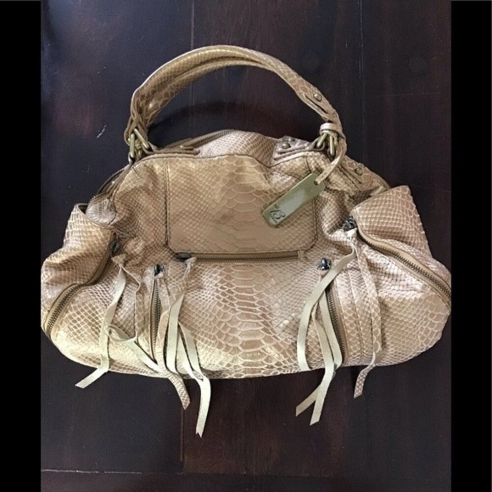 Botkier “Logan” Snake Embossed Leather Satchel